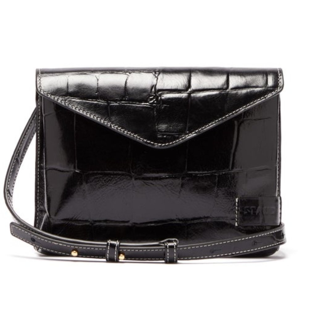 STAUD Hollie convertible croc-effect shoulder bag